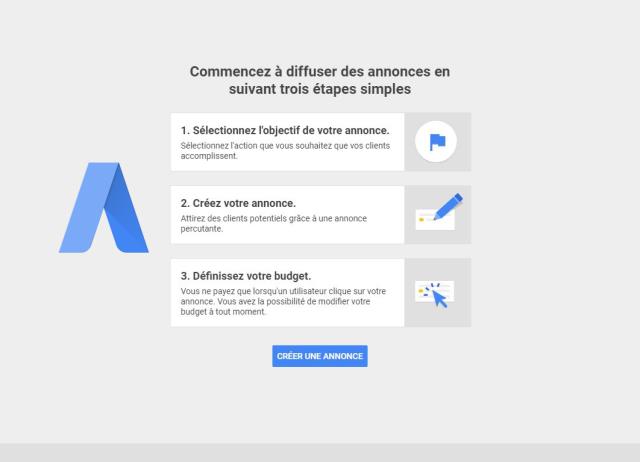 l'interface de Google Adwords Express est simplissime