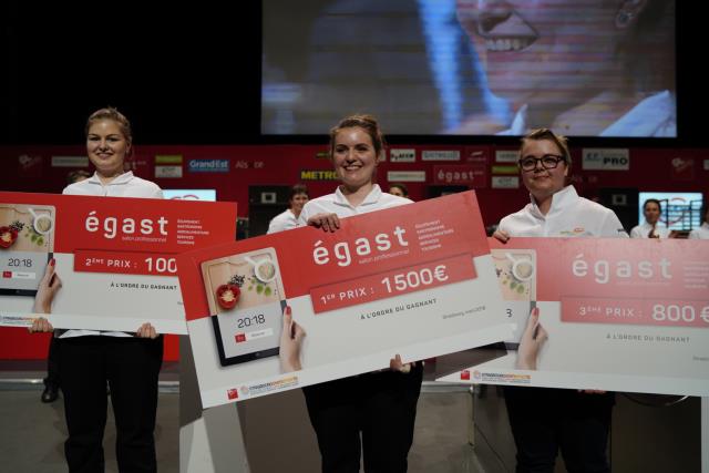 Le podium du Trophée Femmes et Chefs.