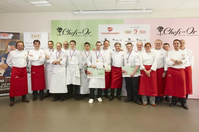 Les jurés et les concurrents de Chefs en Or, catégorie Chef, édition 2018.