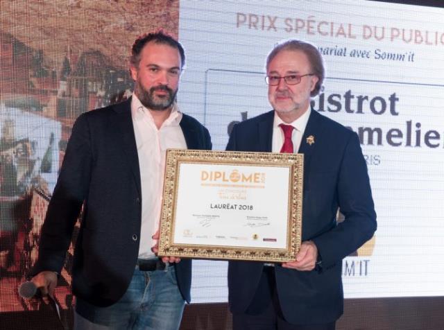 (A d sur la photo) : Prix du public pour Philippe Faure-Brac (Bistrot du sommelier Paris).