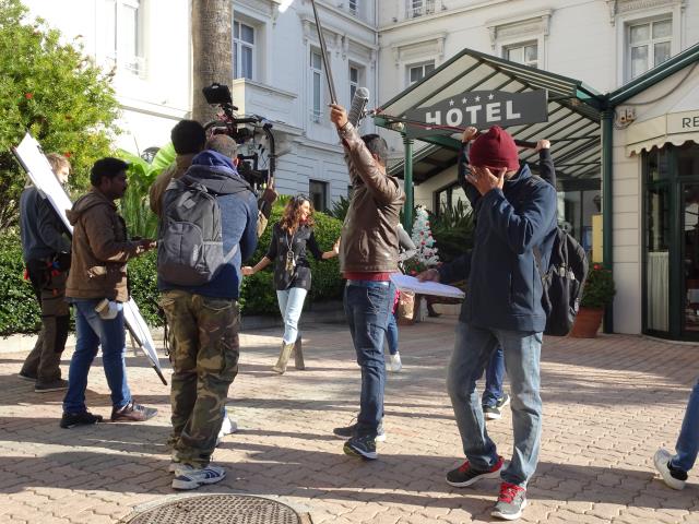 Tournage de la suite du film indien 'Queen', à Fréjus, ici devant l'hôtel Excelsior à Saint-Raphaël