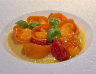 Les raviolis di burrata, une recette du chef Massimo Tringali, Armani Ristorante (Paris VIe)