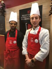 Florien Beaudet et Cyprien Desoindre du lycée Bonnet de Limoges sur le stand de L'AANA