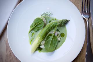 Asperge du Domaine des Roques Hautes, praire de la Baie du Mont Saint Michel à l'anis vert et...