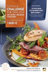 Appelà candidatures pour le Challenge Foie Gras des Jeunes Créateurs Culinaires 2018