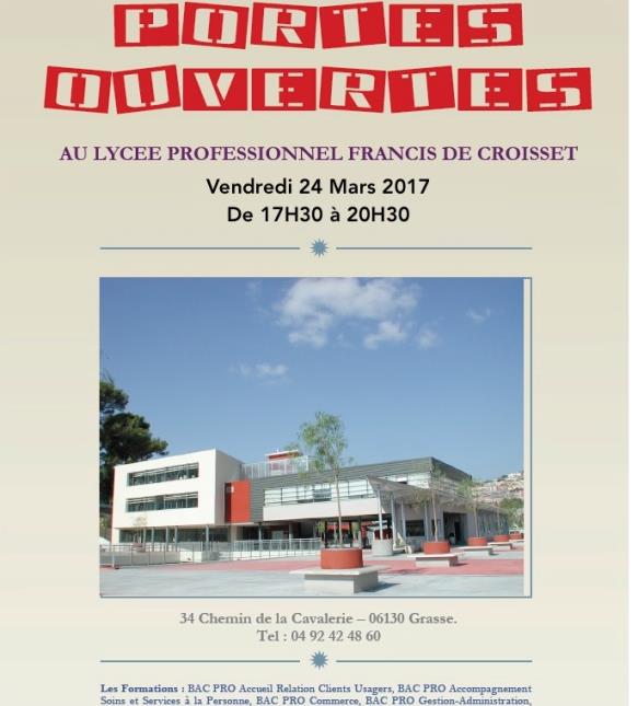 Portes ouvertes au lycée Francis de Croisset de Grasse