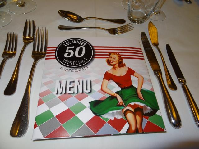 Le menu, très original, sous forme de vinyle 45 tours, a enchanté les quelques 150 convives