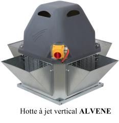 Hotte à jet vertical Alvene.