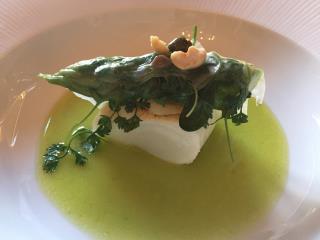 SAINT-PIERRE DE PETITE PÊCHE, ASPERGE VERTE, OLIVE, NOISETTE