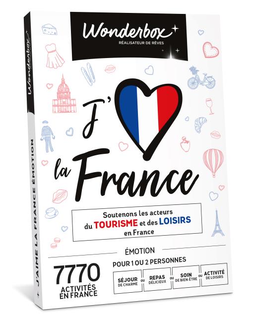 Coffret Wonderbox 'J'aime la France' émotion vendu à 49,90 €