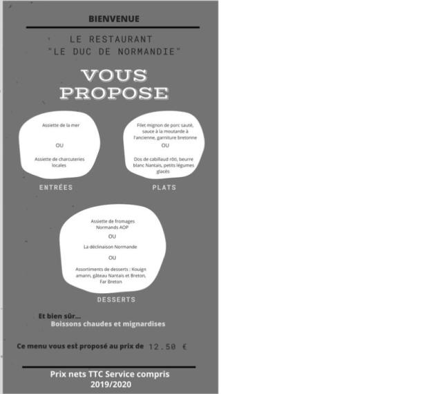 Création d'un support de vente imposé par les sujets d'examen :