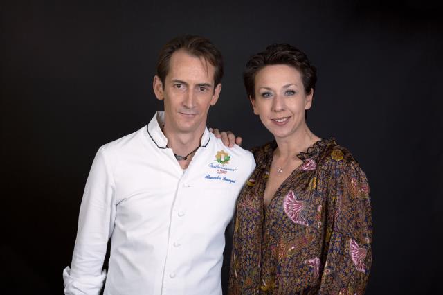 Le chef Alexandre Bousquet et Isabelle Caulier
