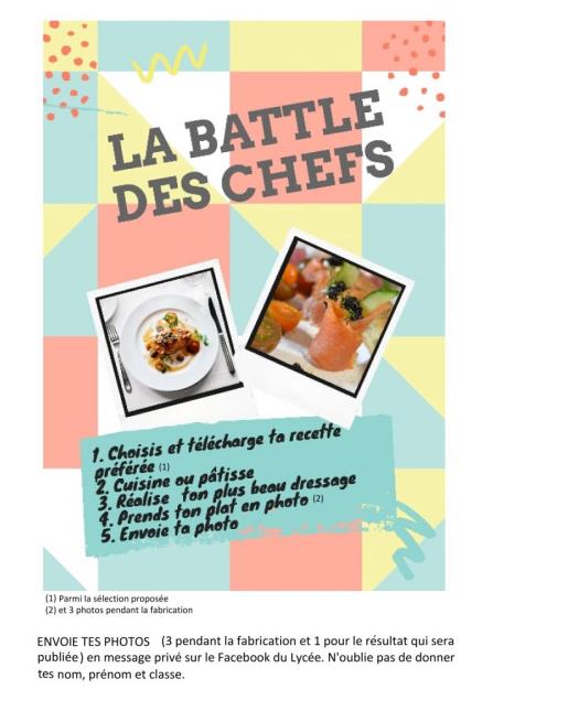 affiche du concours 'La Battle des Chefs'