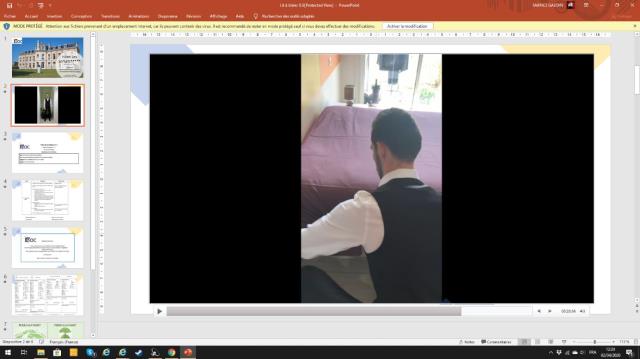 Capture d'écran d'un étudiant BTS MHR Option C réalisant un lit à blanc