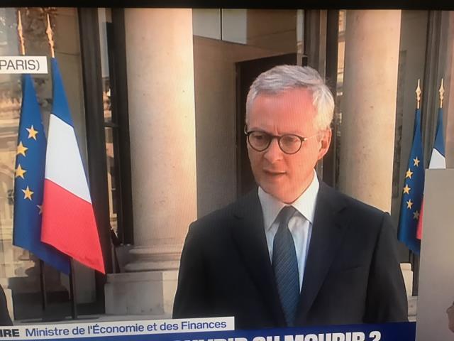 Bruno Le Maire au terme de la réunion à l'Elysée.