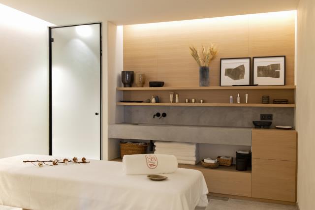 Cabine de soins du spa de l'AUberge du Père Bise.