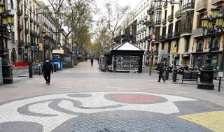 Une activité toujours au ralenti sur les « Ramblas », au centre de Barcelone