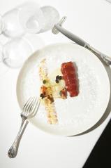 Homard de Bretagne, fenouil à l'orange, Sauce bourride, poudre d'agrumes