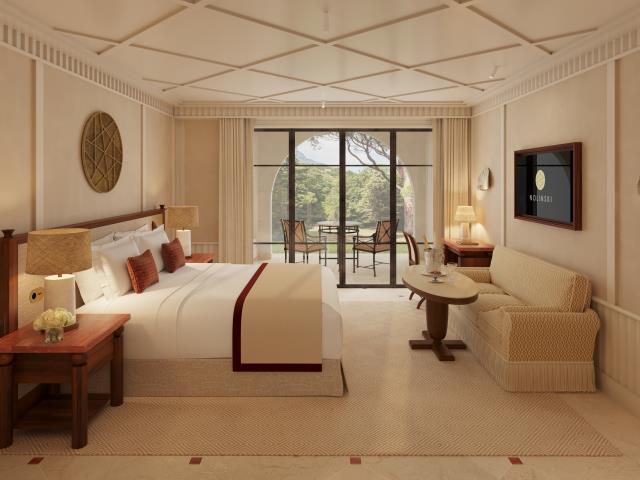 Une chambre du futur Nolinski Golfe de Saint-Tropez (Evok Collection).