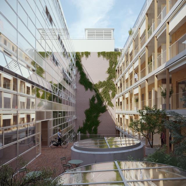 L'agence Data Architectes a structuré le projet Lamark autour d'une faille centrale pour faire entrer la lumière naturelle dans les différents niveaux. 