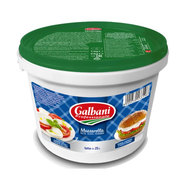 Mozzarella fette : la nouvelle innovation Galbani Professionnale propose des tranches de mozzarella fraîche de 25 g régulières et prêtes à l'emploi
