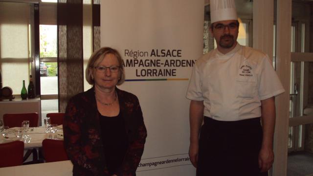 Irène Casalis, proviseur du lycée Gustave Eiffel et Pascal Ferrat, professeur de pâtisserie