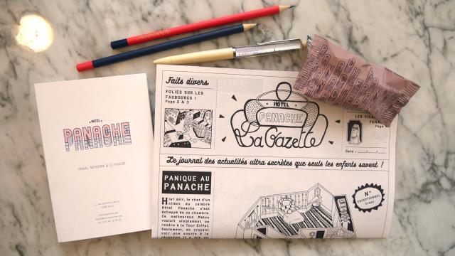 Les goodies créés par Adrien Gloaguen pour l'Hôtel Panache