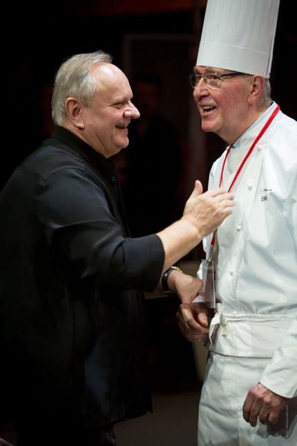 Joël Robuchon, aux côtés d'Emile Jung, était le parrain de cette 16e édition.