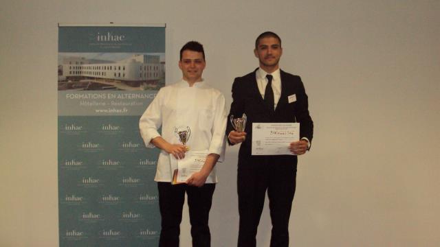 à gauche Paulin Bernard qui pourra participer au concours 'Un des meilleurs Apprentis de France' MOF 2016 et Thomas Gatulli