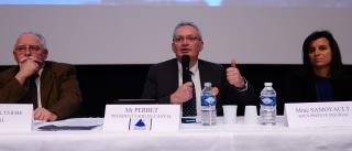Philippe Delterme, directeur général des services de l'UMIH,  Thierry Perbet, président de...