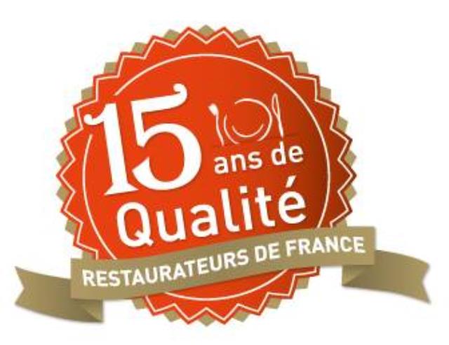 Un logo spécial 15 ans pour Restaurateurs de France.