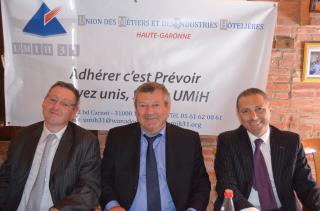 AG UMIH  31 , Guy Pressenda Past-Président de lUMIH 31 , Roland Heguy le Président Confédéral , Ivo...