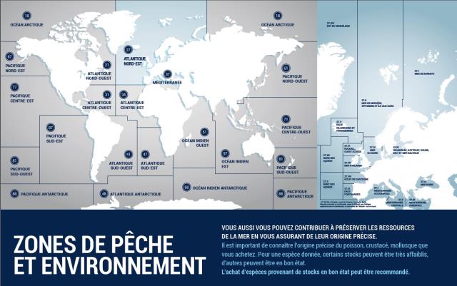 Affiche zones de pêche. Seaweb.