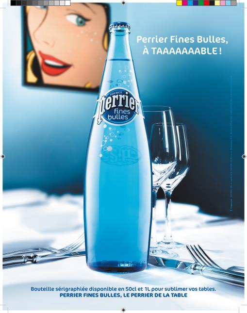 Perrier Fines Bulles sera incontuornale à table et en terrasse.