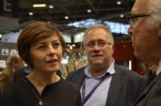 Carole Delga lors de sa visite du Sirha, lundi 26 janvier, avec, à ses côtés ici Laurent Duc,...
