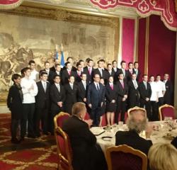 Les apprentis de Tecomah à Jouy-en-Joas, au sein de l'Elysée avec le président François Hollande,...