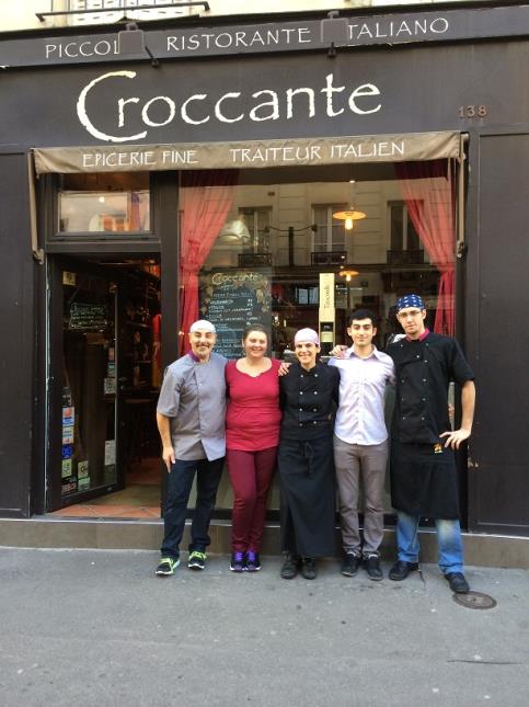 L'équipe du restaurant 'Croccante'.