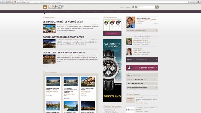 Capture d'écran du site LinkHospi.