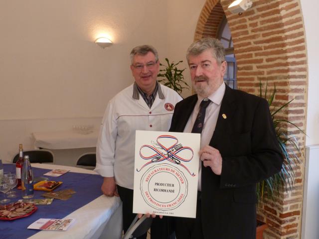 Claude Izard Président des Cuisineries Françaises et un adhérent Jea-Claude Thomasson charcutier lors du congrès de Montauban