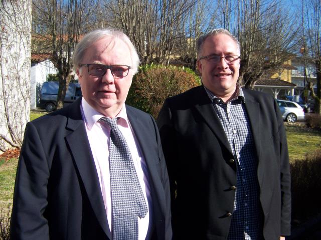 Jean-Pierre Vullin, président de l'Umih 01  (à gauche) et Laurent Duc, président de l'Umih 69 et président national de la branche hôtellerie à l'Umih.