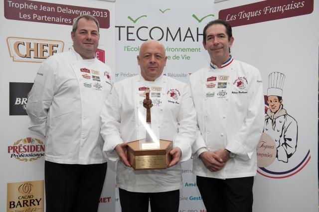 Thierry Mercereau, président fondateur des Toques Françaises, Thierry Marx, président du jury et Fabrice Prochasson, président des Toques Françaises.
