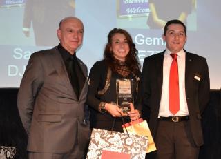 Jean-Jacques Poulet, vice-président AICR Côte d'Azur, Gemma Vezzani, la lauréate 2013 et Georges...