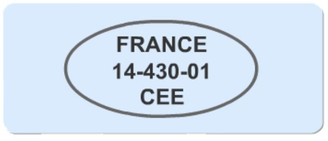 La présence de l'estampille sanitaire sur l'emballage est obligatoire (avec pays d'origine, numéro du département, de la commune puis d'agrément de l'abattoir ou laboratoire).