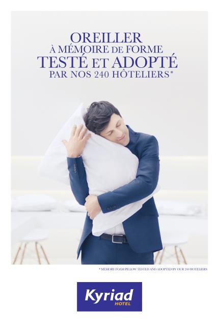 Les oreillers Kyriad sont devenus des atouts publicitaires.