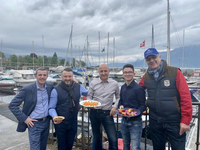 Vincent Mattera, directeur de la restauration Hôtel des Trois Couronnes (Vevey), Yoann Gregory, directeur général des restaurants yam'Tcha Paris, Esteban Valle, directeur de salle au Domaine de Châteauvieux (Satigny), Dylan Vanmaele, stagiaire service en 