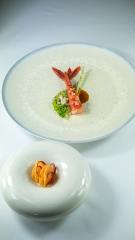 Glen Viel : Carabineros Cotes de romaine, chips de crevette, pulpe de citron confit