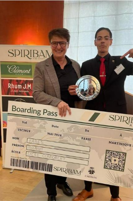 Brahim Farès, lycée hôtelier Condorcet à Arcachon, lauréat du concours Spiribam-Cartron