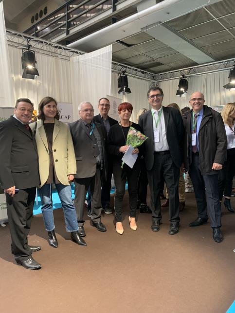 Aux côtés de Christiane Thibault, GHR Région Sud et Marcello Valenza, directeur territorial 06 de GRDF : Magali Altounian, adjointe au maire de Nice ; Jean-Pierre Savarino, président de la CCI de Nice et Catherine Quérard, présidente du GHR National.