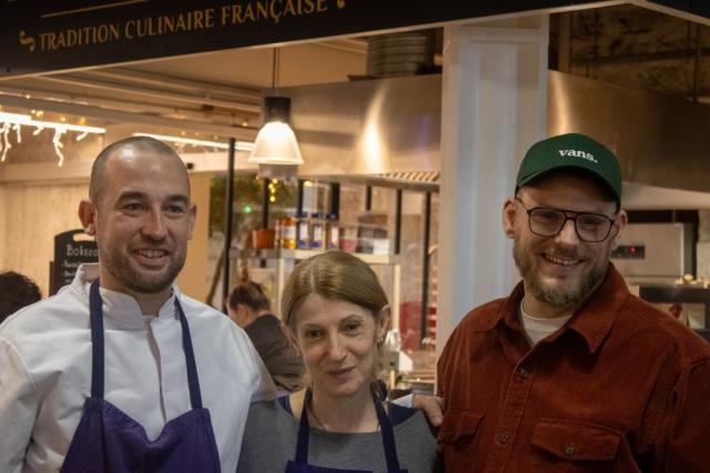 Quentin Muzart, Astghik et Olivier Turuani (de gauche à droite) sont les trois nouveaux chefs venus tester leur concept au FoodCub. 