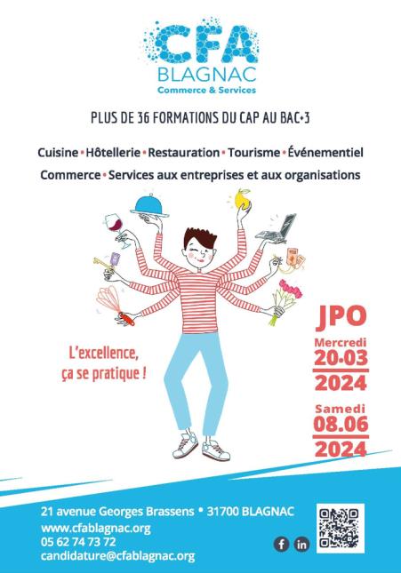 JPO du CFA de Blagnac les 20 mars et 8 juin